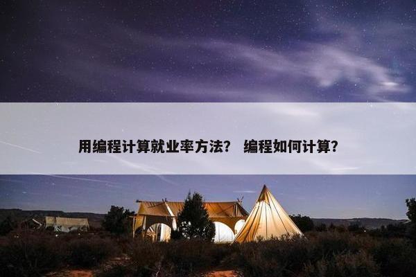 用编程计算就业率方法？ 编程如何计算？