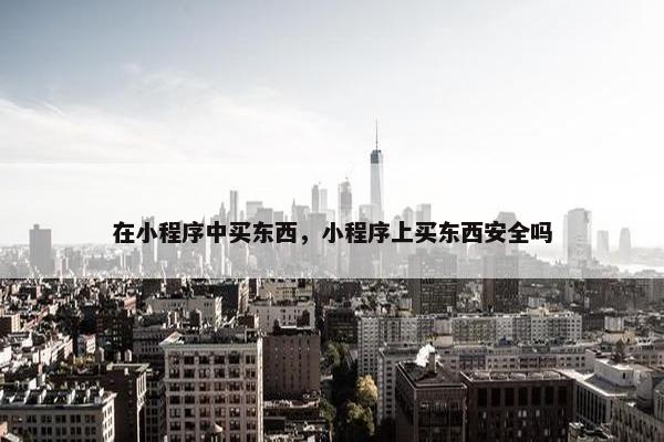 在小程序中买东西，小程序上买东西安全吗