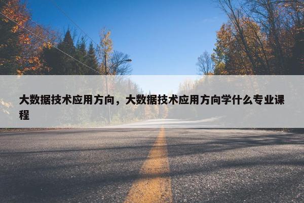 大数据技术应用方向，大数据技术应用方向学什么专业课程