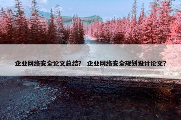 企业网络安全论文总结？ 企业网络安全规划设计论文？