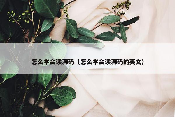 怎么学会读源码（怎么学会读源码的英文）