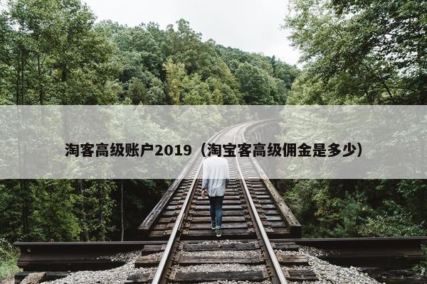 淘客高级账户2019（淘宝客高级佣金是多少）