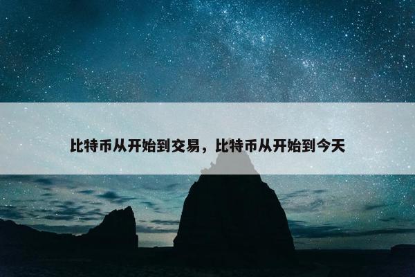 比特币从开始到交易，比特币从开始到今天