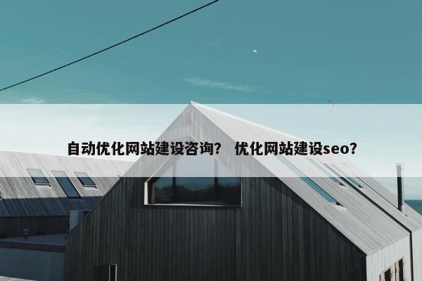 自动优化网站建设咨询？ 优化网站建设seo？