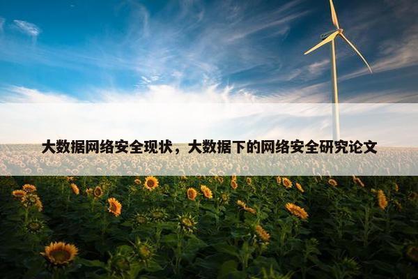 大数据网络安全现状，大数据下的网络安全研究论文