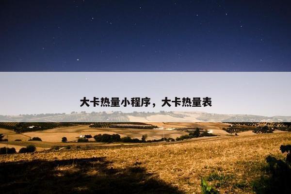 大卡热量小程序，大卡热量表