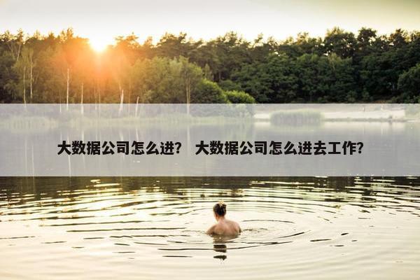 大数据公司怎么进？ 大数据公司怎么进去工作？