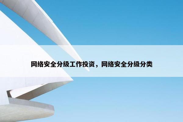 网络安全分级工作投资，网络安全分级分类