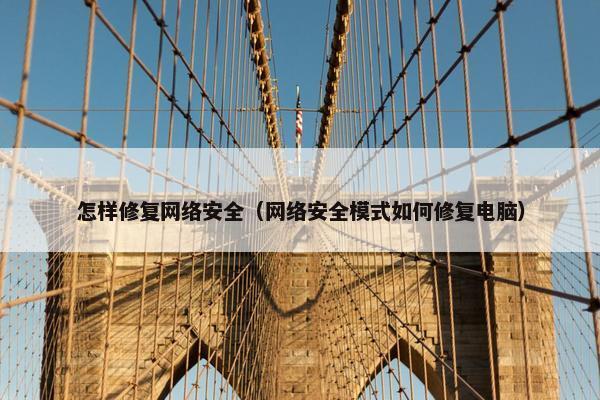 怎样修复网络安全（网络安全模式如何修复电脑）