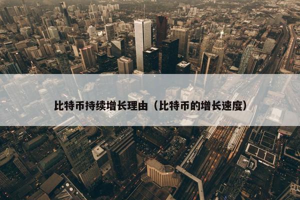 比特币持续增长理由（比特币的增长速度）