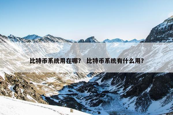 比特币系统用在哪？ 比特币系统有什么用？