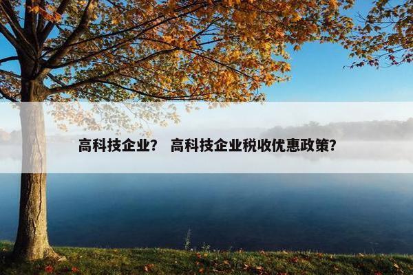 高科技企业？ 高科技企业税收优惠政策？