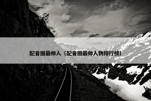配音圈最帅人（配音圈最帅人物排行榜）