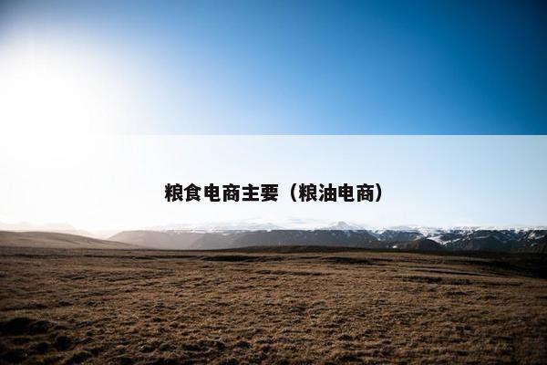 粮食电商主要（粮油电商）