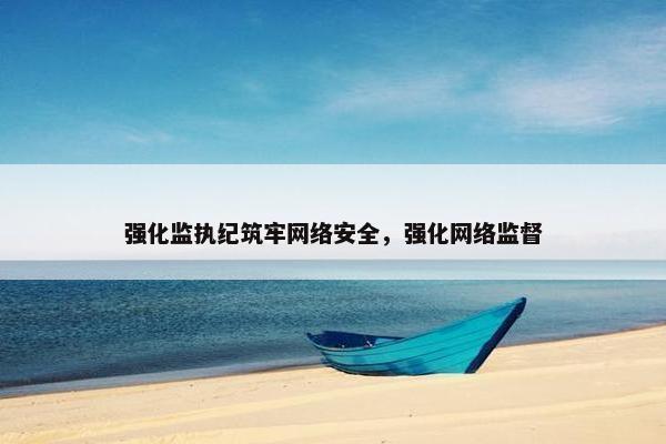 强化监执纪筑牢网络安全，强化网络监督