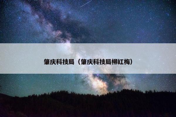 肇庆科技局（肇庆科技局柳红梅）