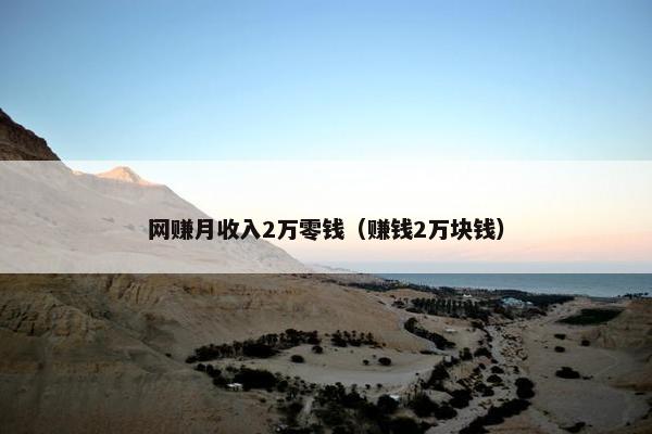 网赚月收入2万零钱（赚钱2万块钱）