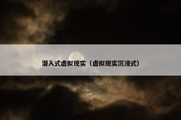 潜入式虚拟现实（虚拟现实沉浸式）