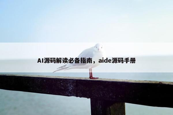 AI源码解读必备指南，aide源码手册
