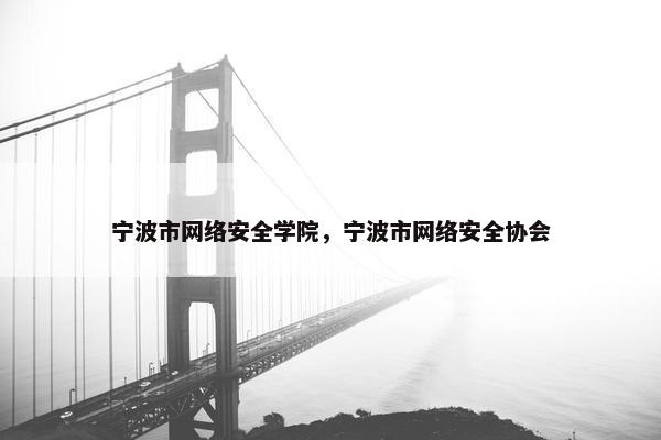 宁波市网络安全学院，宁波市网络安全协会