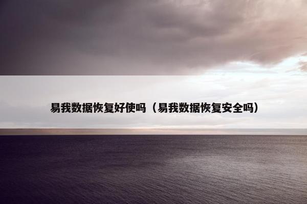 易我数据恢复好使吗（易我数据恢复安全吗）