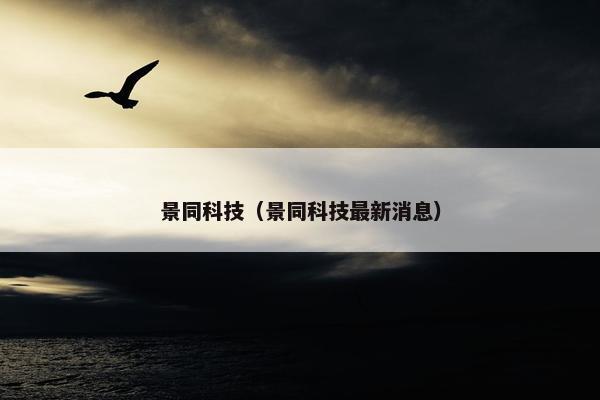 景同科技（景同科技最新消息）