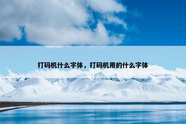 打码机什么字体，打码机用的什么字体