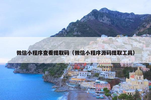 微信小程序查看提取码（微信小程序源码提取工具）