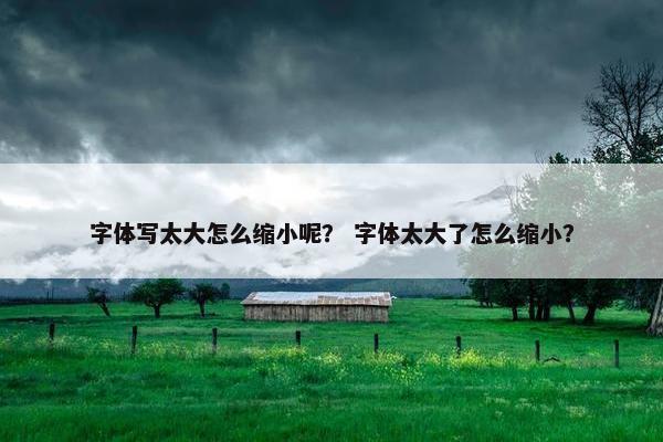 字体写太大怎么缩小呢？ 字体太大了怎么缩小？