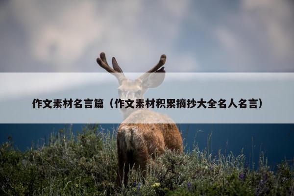 作文素材名言篇（作文素材积累摘抄大全名人名言）