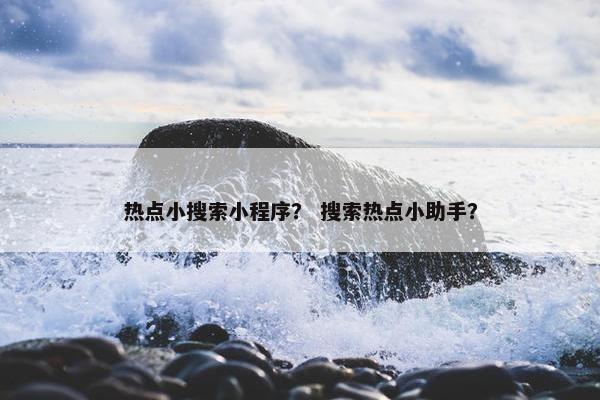 热点小搜索小程序？ 搜索热点小助手？