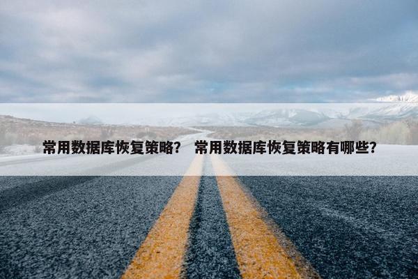常用数据库恢复策略？ 常用数据库恢复策略有哪些？