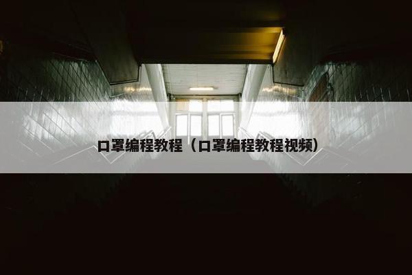 口罩编程教程（口罩编程教程视频）