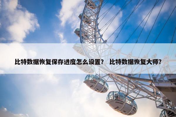 比特数据恢复保存进度怎么设置？ 比特数据恢复大师？