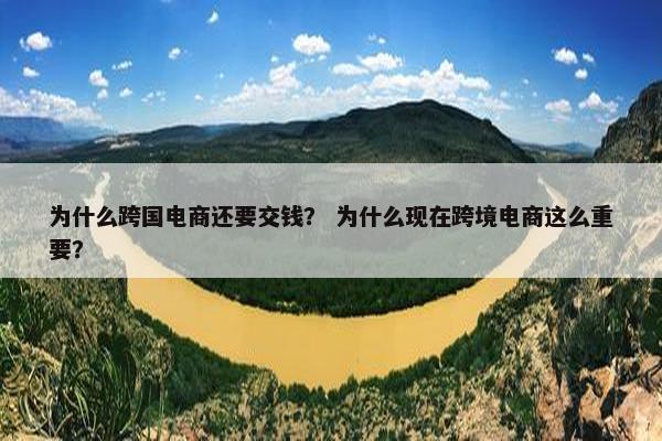 为什么跨国电商还要交钱？ 为什么现在跨境电商这么重要？
