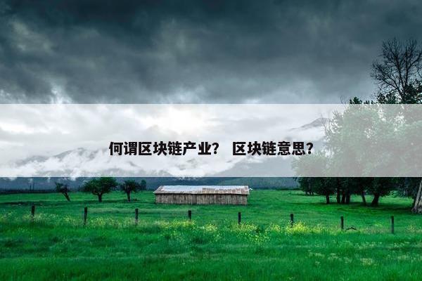 何谓区块链产业？ 区块链意思？