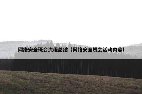 网络安全班会流程总结（网络安全班会活动内容）