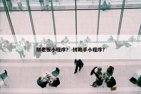 拼老板小程序？ 拼助手小程序？