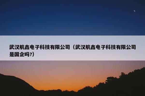 武汉航鑫电子科技有限公司（武汉航鑫电子科技有限公司是国企吗?）