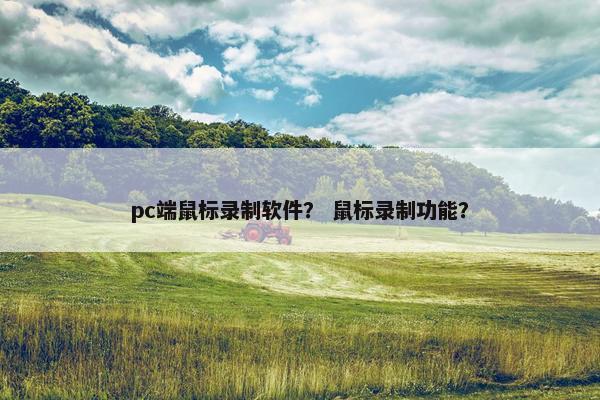 pc端鼠标录制软件？ 鼠标录制功能？