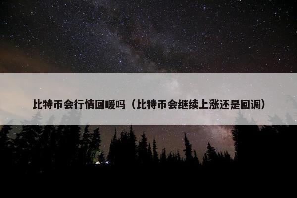 比特币会行情回暖吗（比特币会继续上涨还是回调）