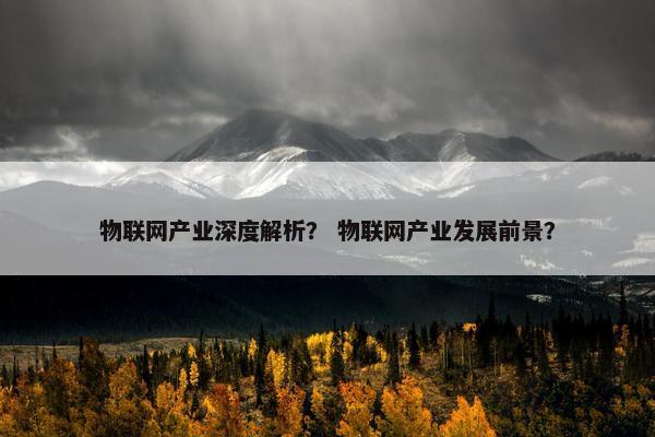 物联网产业深度解析？ 物联网产业发展前景？