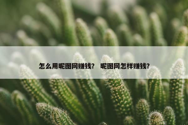 怎么用昵图网赚钱？ 昵图网怎样赚钱？