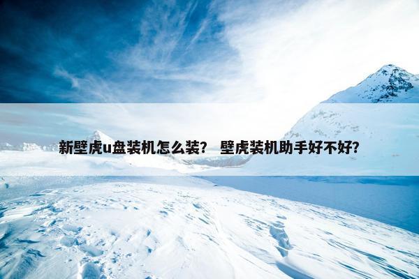 新壁虎u盘装机怎么装？ 壁虎装机助手好不好？