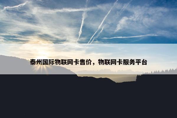 泰州国际物联网卡售价，物联网卡服务平台