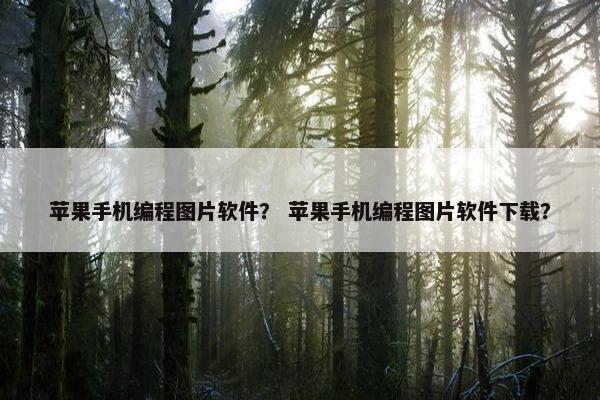 苹果手机编程图片软件？ 苹果手机编程图片软件下载？