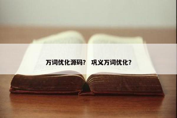 万词优化源码？ 巩义万词优化？