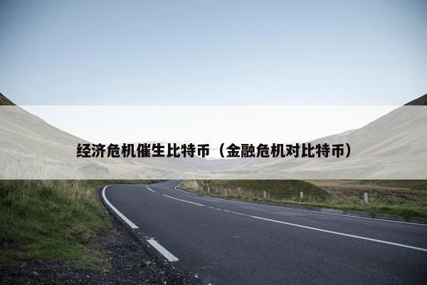经济危机催生比特币（金融危机对比特币）