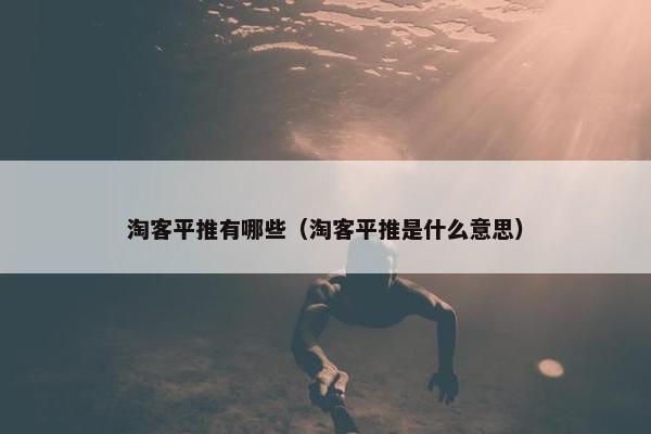 淘客平推有哪些（淘客平推是什么意思）