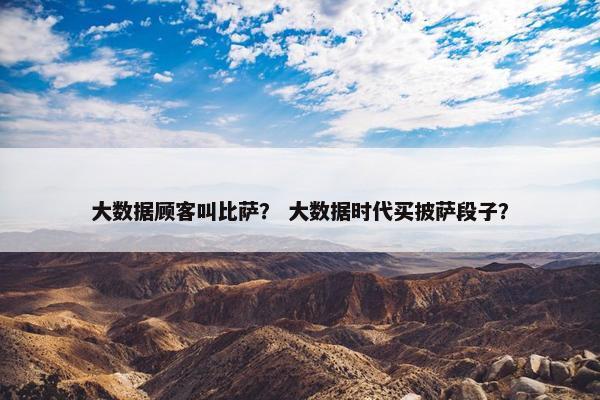 大数据顾客叫比萨？ 大数据时代买披萨段子？